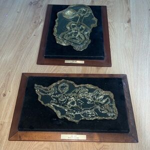 MCM Ice Art by Ervin H. Synek Mid Century Modern - Set of two